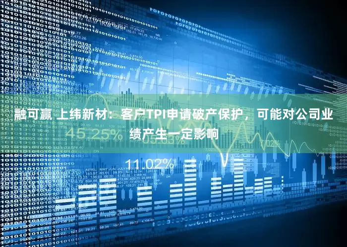 融可赢 上纬新材：客户TPI申请破产保护，可能对公司业绩产生一定影响